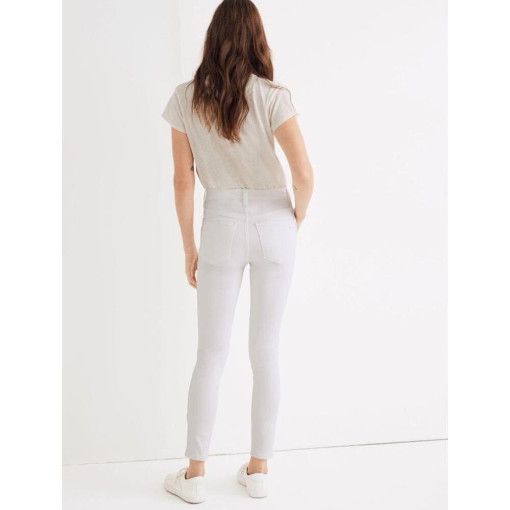 MADEWELL new 10" high rise skinny crop button front pure white denim jeans - Picture 9 of 10